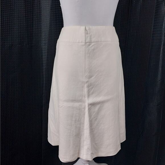 LIZ! FABULOUSLY LUXE CREAM LINEN BLEND FLARED/FULL SKIRT, LINED! SZ 12 - Picture 5 of 9